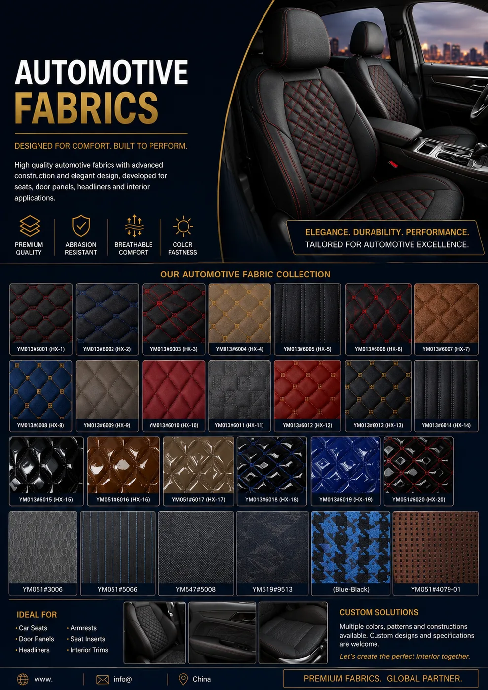 Automotive interior textile collection